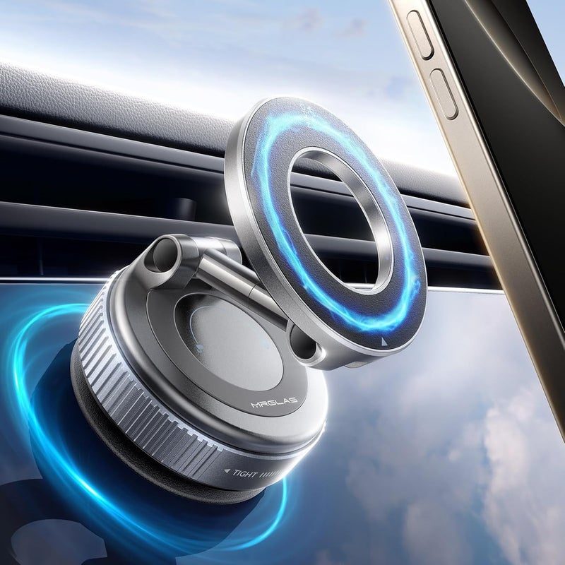 MRGLAS 2026 Upgraded Vacuum Magnetic Phone Holders for Your Car 360° Adjustable Absorption Magnetic Bracket 98LBS Magsafe Suction Cup Phone Mount for iPhone Car Truck Accessories for Men Women - Image 1